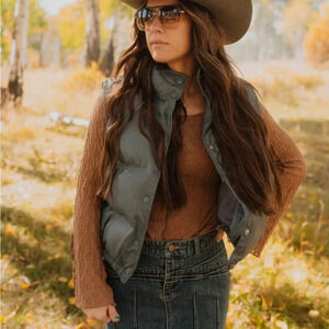 Nadia Faux Leather Puffer Vest‎ S